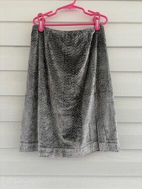 Cache Fully Beaded Skirt Silver Black Mini Party Holiday Statement